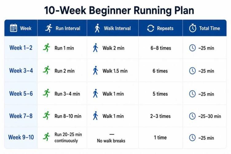 10 week beginner running plan