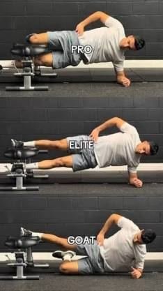Standard Copenhagen plank on a low bench